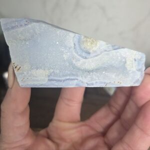 Blue crazy Lace stripe Blue Raw Speciman With Druzy 1a